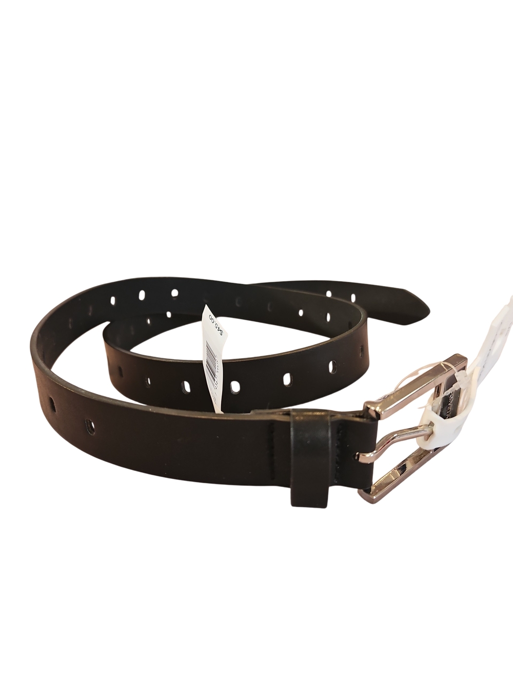 Calvi Klein Woman Black Belt with Silver Buckle Hole accessory SizeL/G